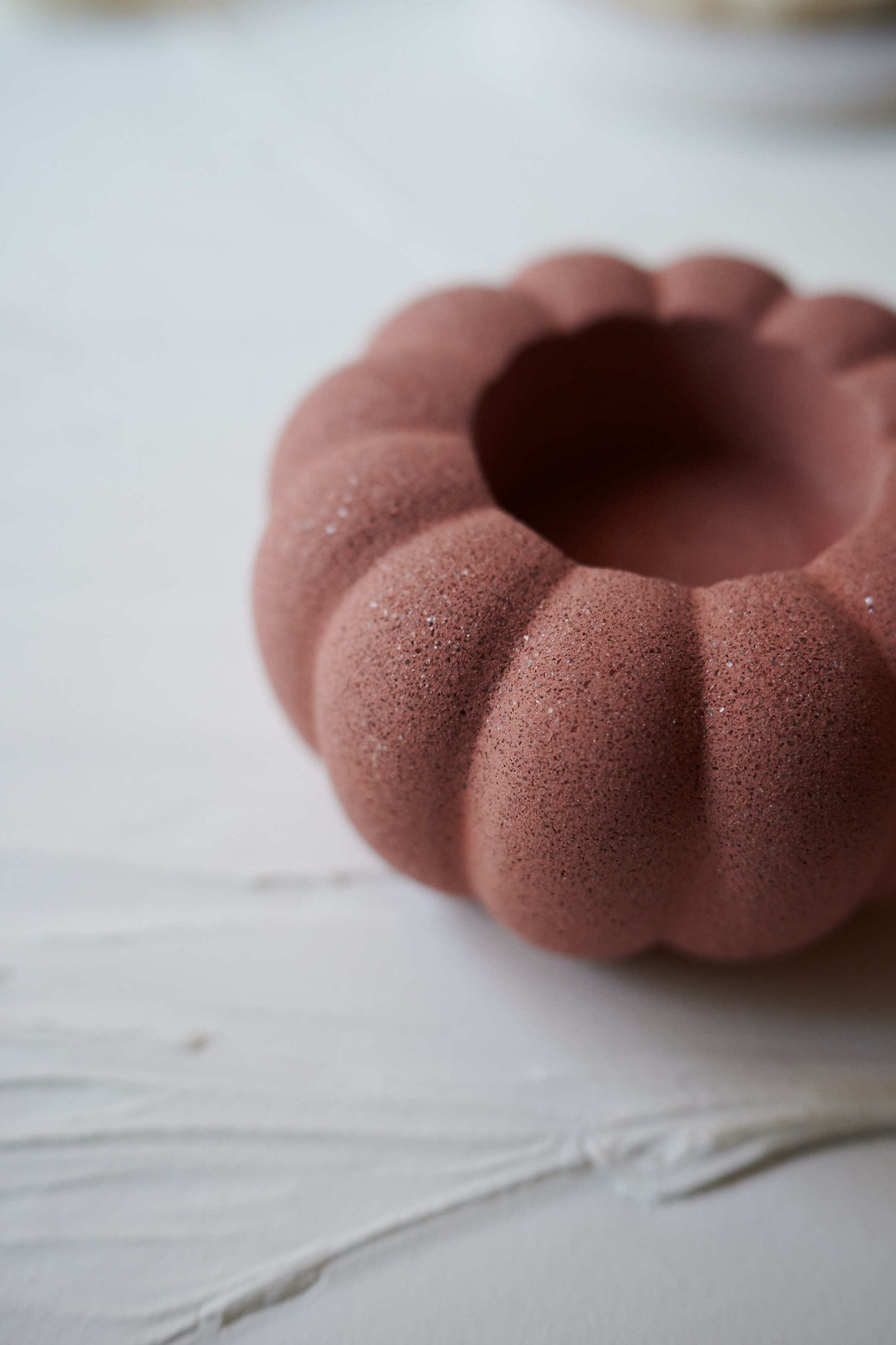 Terracotta pumpkin holder