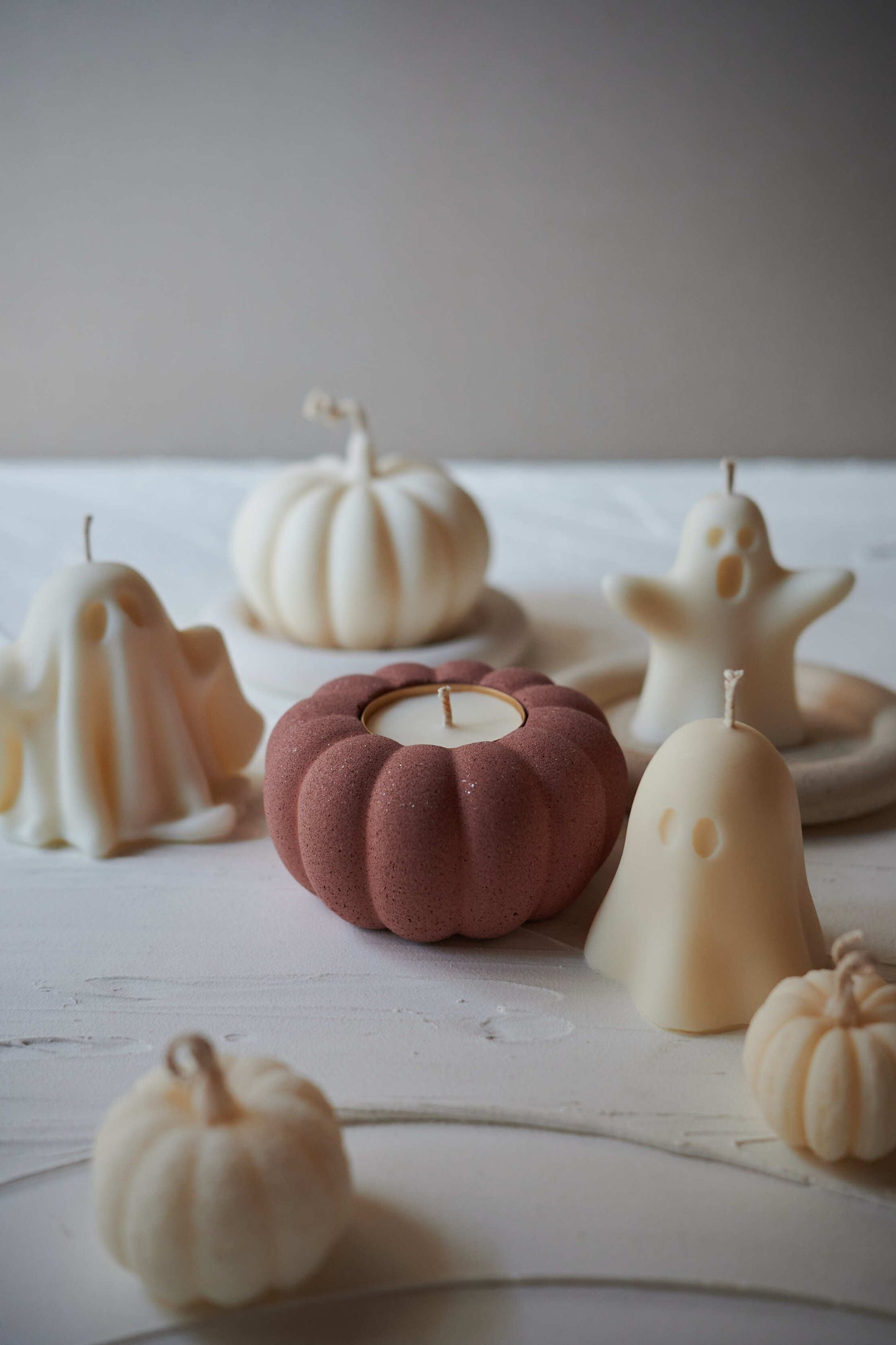Terracotta pumpkin holder