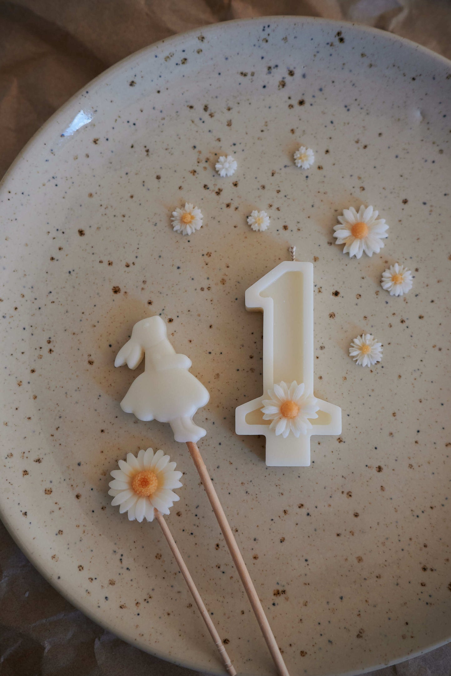 Flower number candle