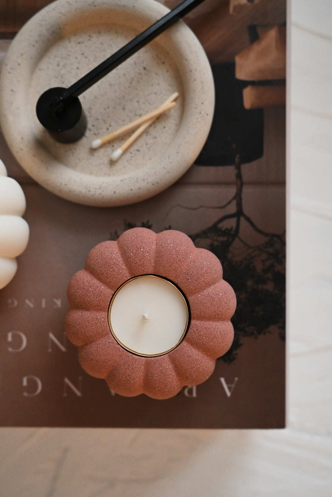 Terracotta pumpkin holder
