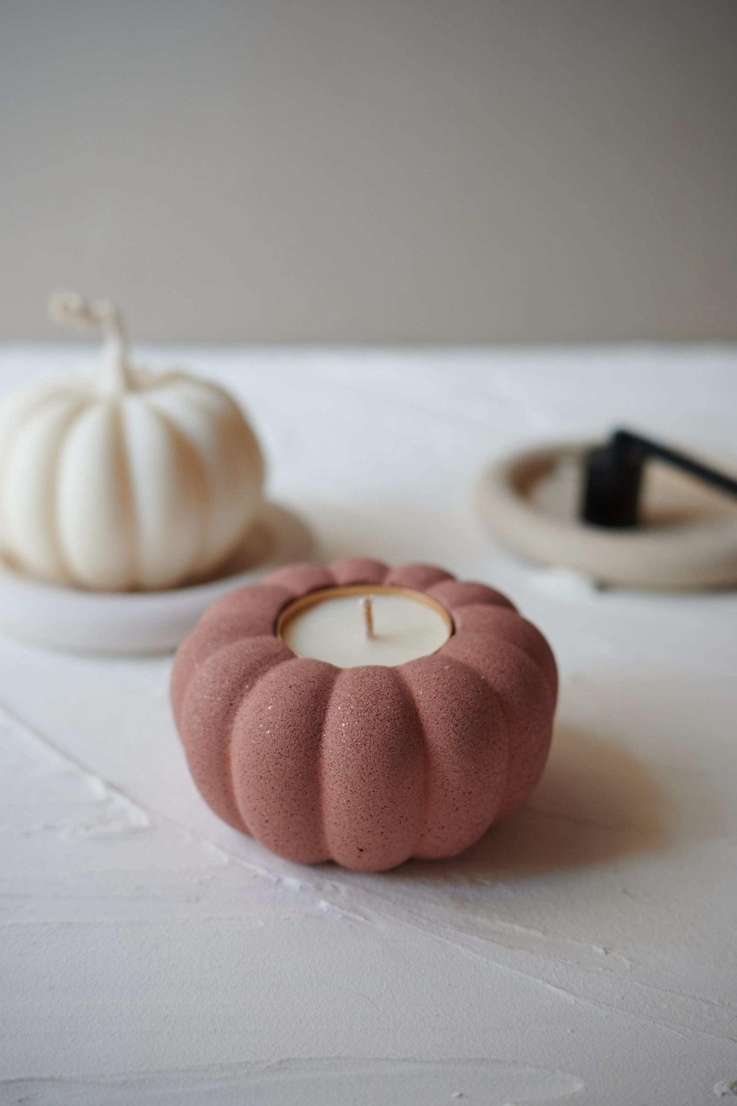 Terracotta pumpkin holder