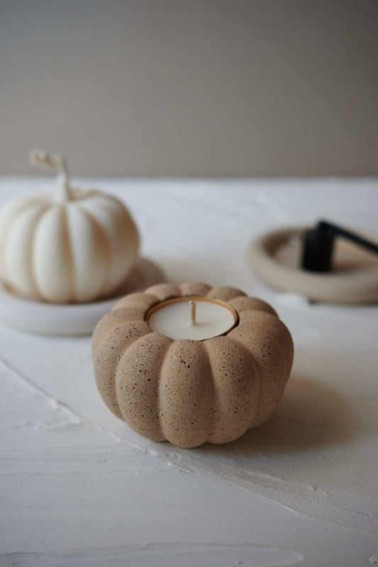 Pumpkin candle holder