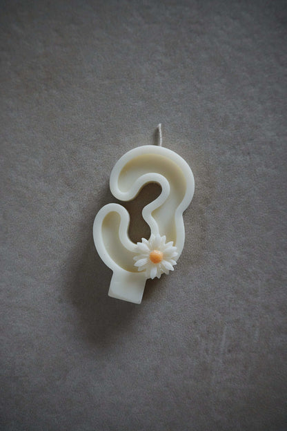 Flower number candle