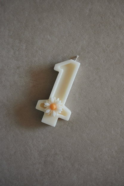 Flower number candle