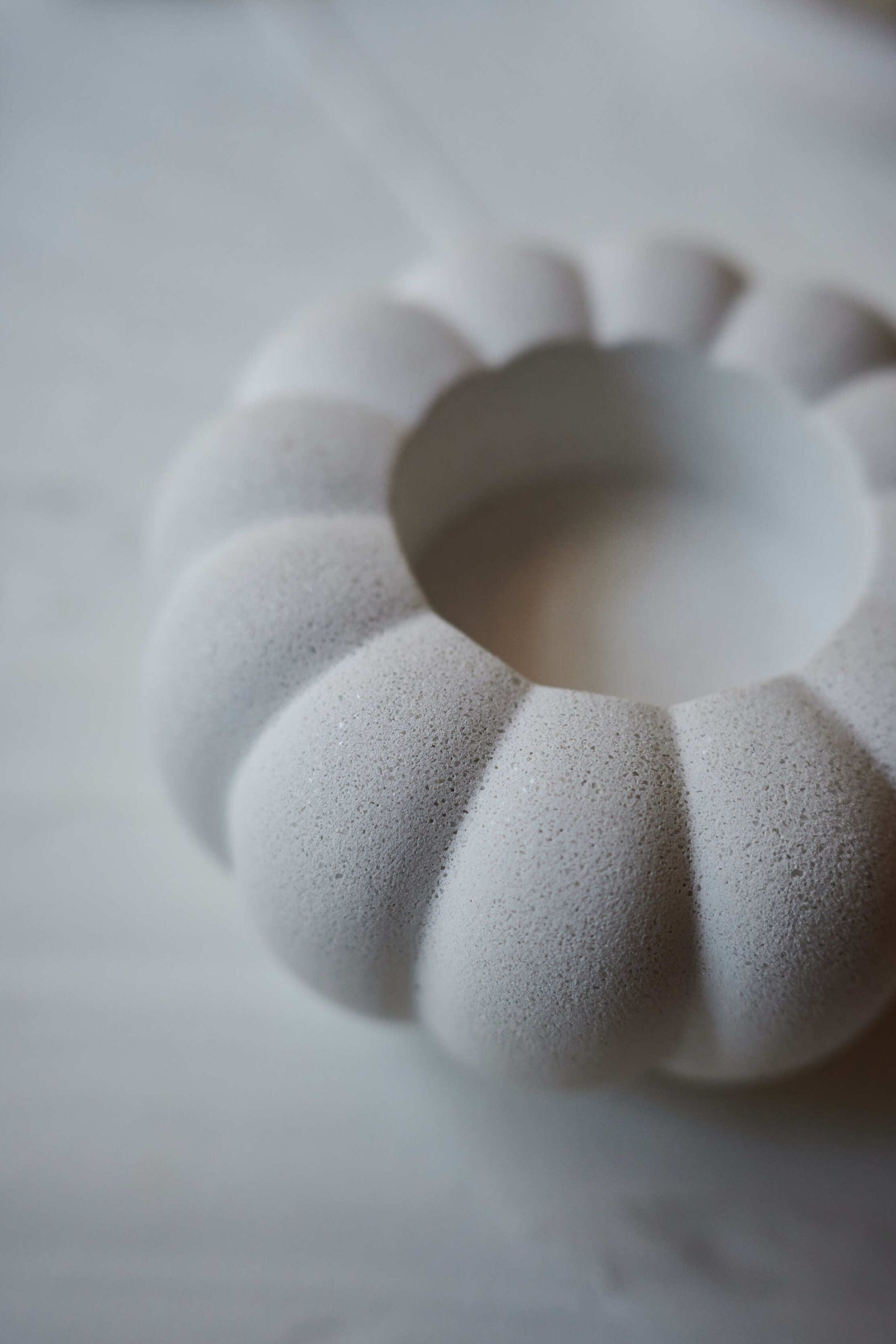 White pumpkin candle holder