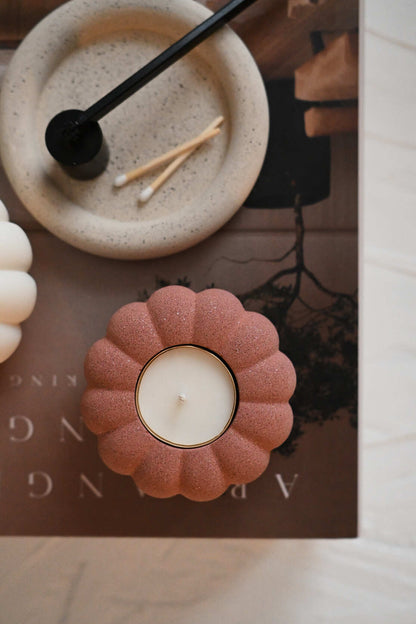 Terracotta pumpkin holder