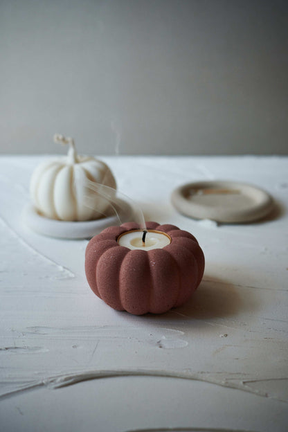 Terracotta pumpkin holder