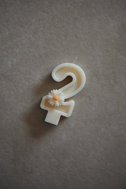 Flower number candle